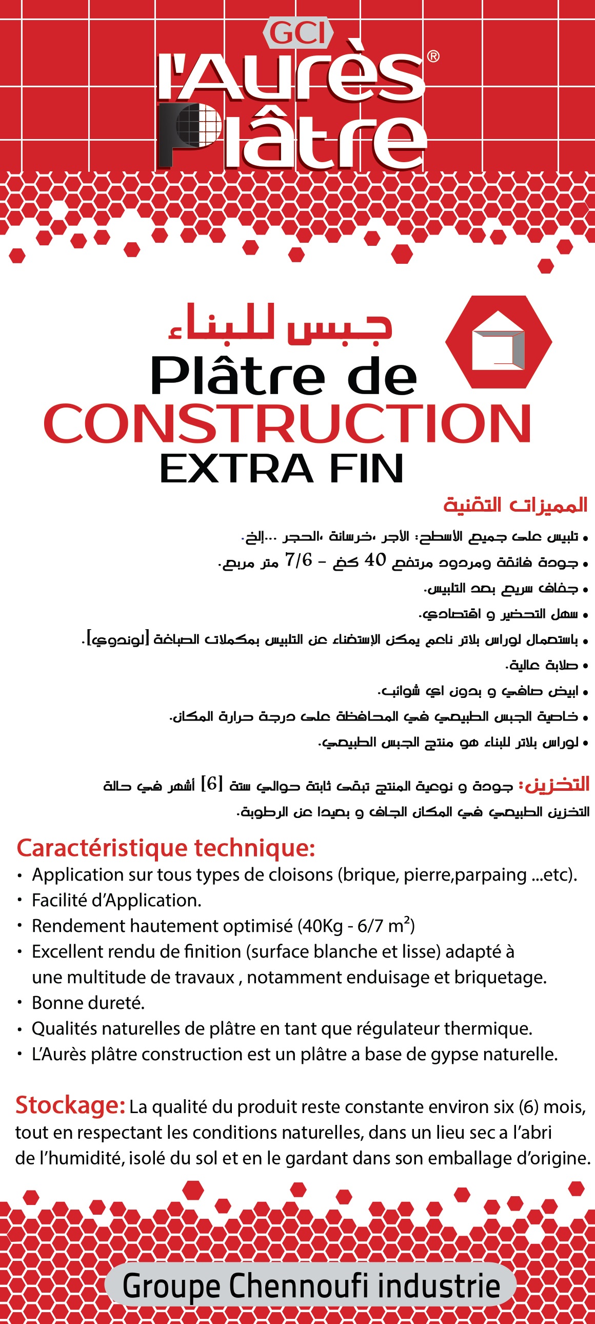 Platre De Construction Extra Fin